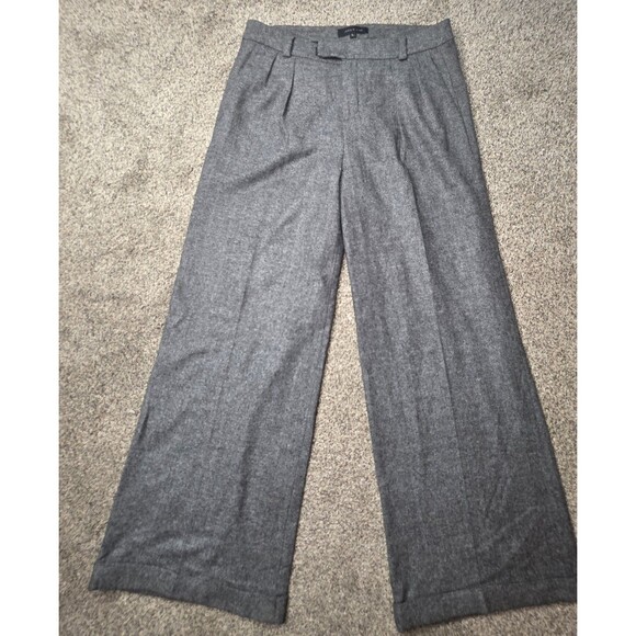 Jessie Liu Pants - Jessie Liu Wide Leg Trousers Size Large  Pants Gray Pleated Cuffs Office Dress